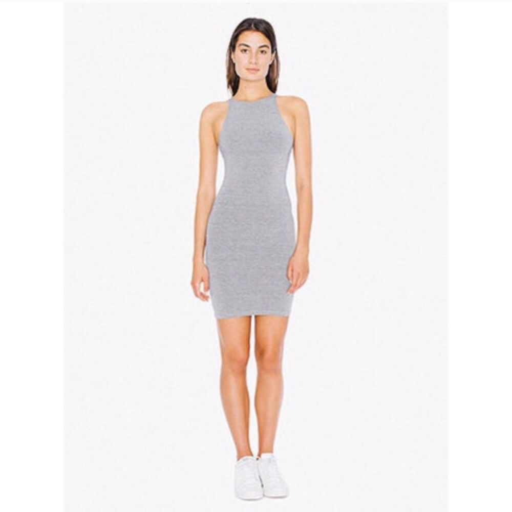 American Apparel Gray Cotton Spandex Mini Dress